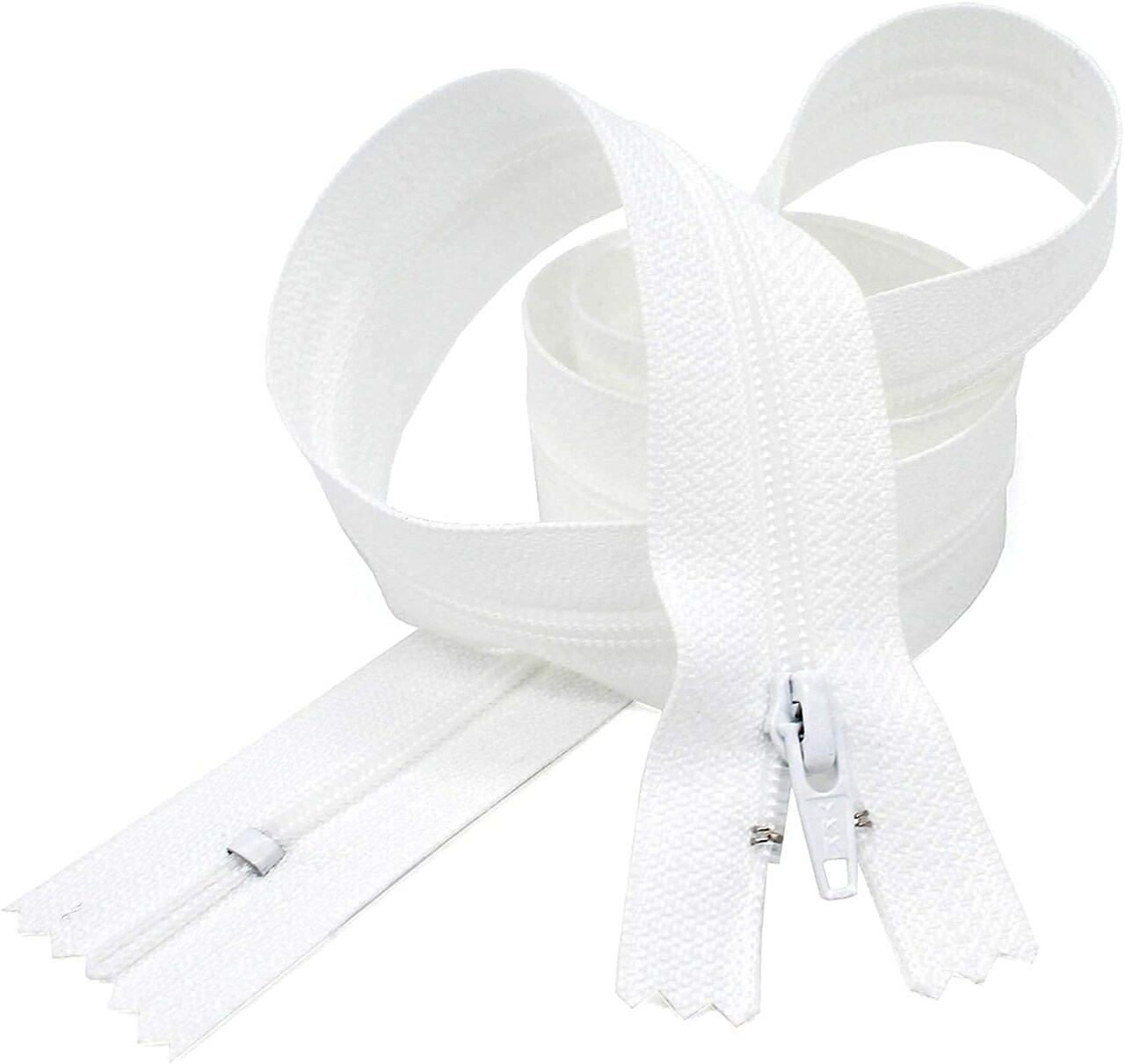 #4.5 White Closed Bottom Slipcover & Upholstery YKK Zipper - Color White - Made in The United States (1 Zippers Per Pack) (72" Inches)